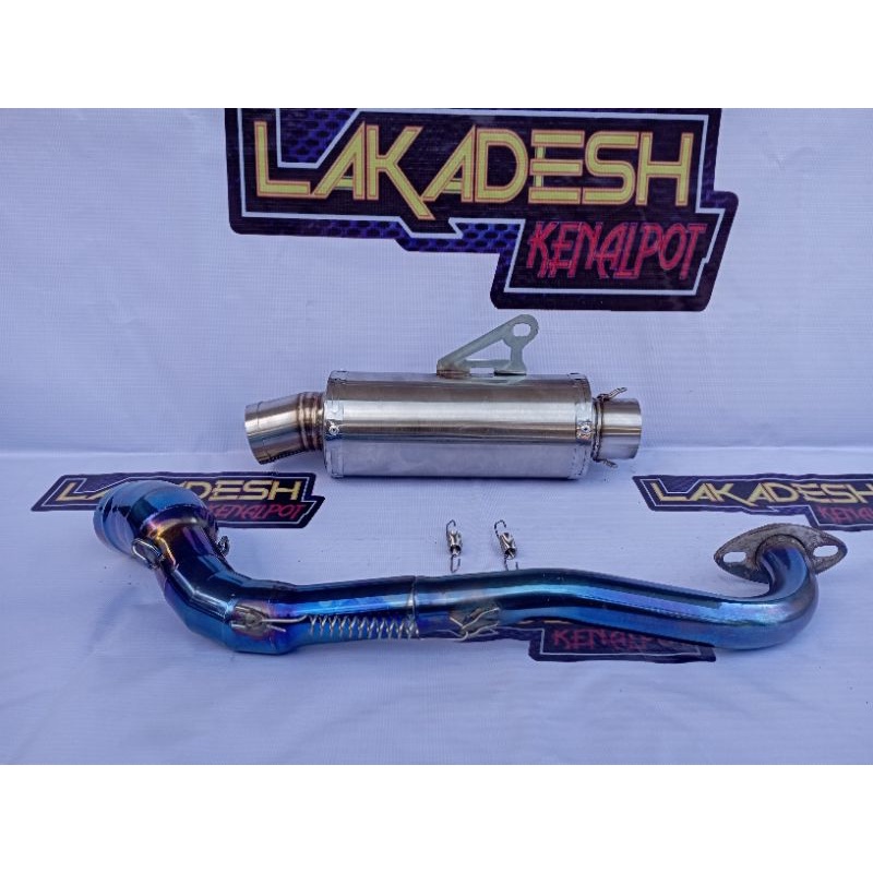 KNALPOT POLOS/LASER NAMA LEHER BLUEMOON (INLET 38/50) BEAT MIO VARIO AEROX SCOOPY NMAX PCX ADV DLL