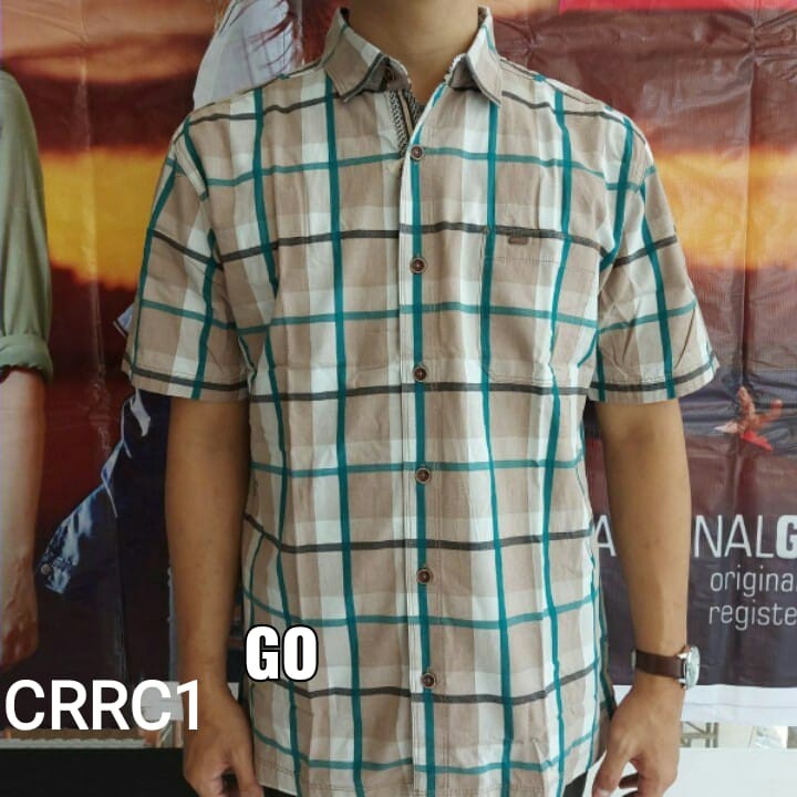 bego CRRC CARDINAL KEMEJA CASUAL Hem Pria Baju Cowok Pakaian Pria Lengan Pendek