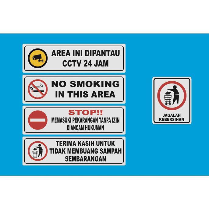 

BARANG BARU Sign Label Custom NO SMOKING IN THIS AREA DLL