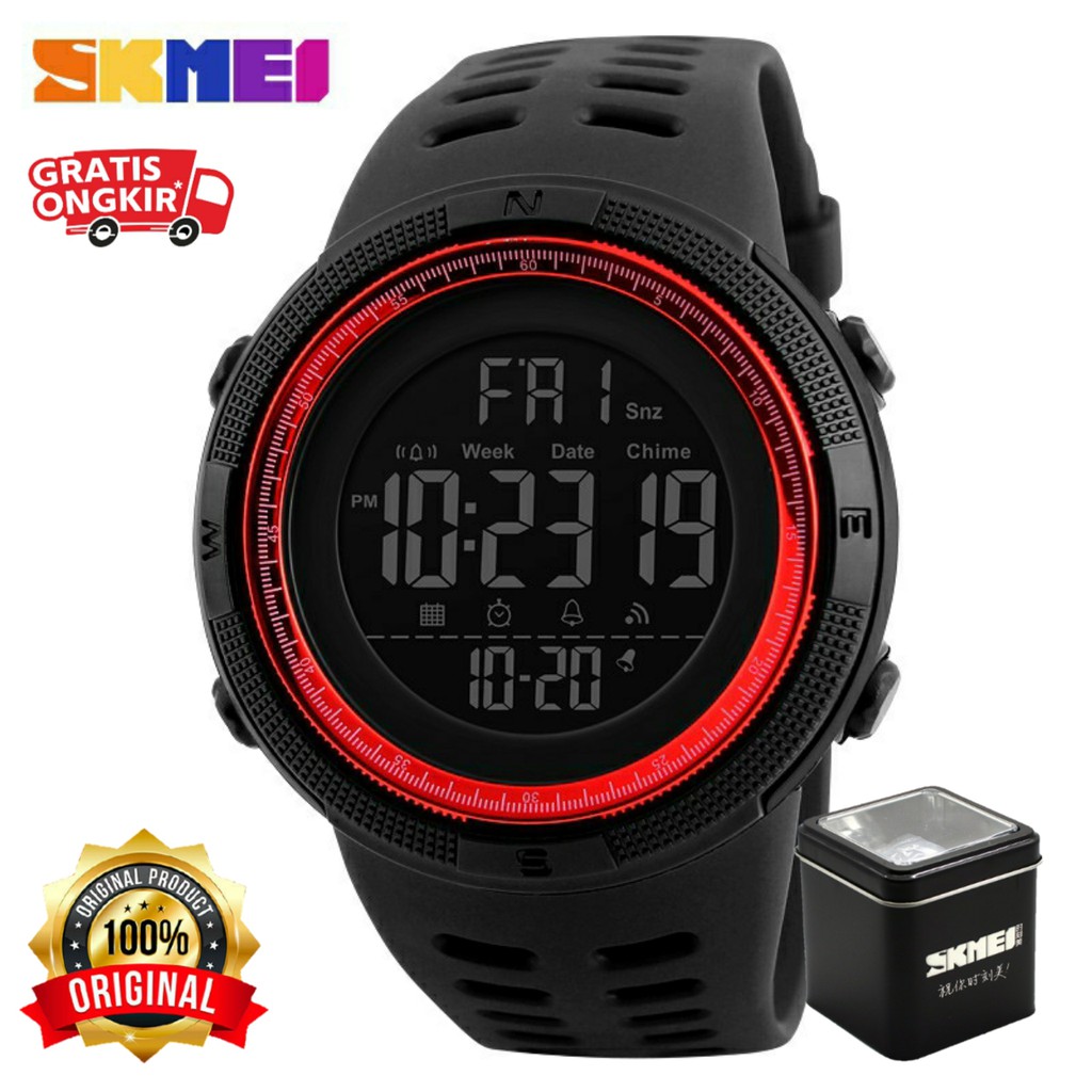 Jam Tangan Pria Digital SKMEI 1251 Sport Outdoor Original Water Resist - Red