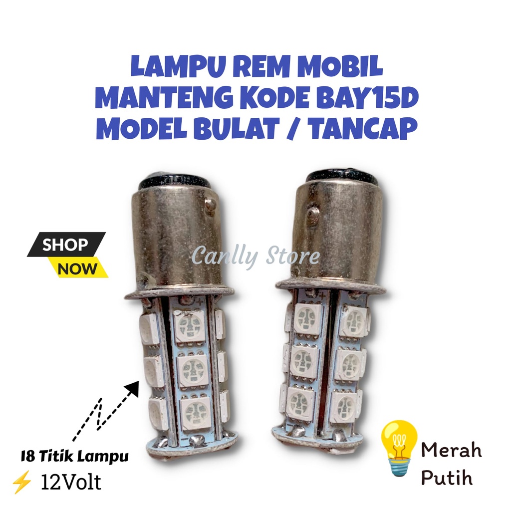 LAMPU LED STOP REM MOBIL 18 TITIK DUDUKAN TANCAP DAN PUTAR