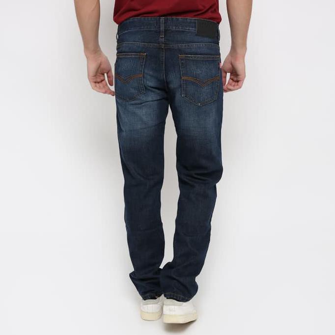 New Product Edwin Celana Jeans Edw 202 Indigo Regular Fit Pria Panjang Biru Jeans - Biru, 33 Free