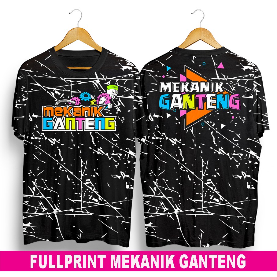 Baju kaos distro terbaru pria wanita dewasa anak Fullprint mekanik ganteng bukan racing hell keren