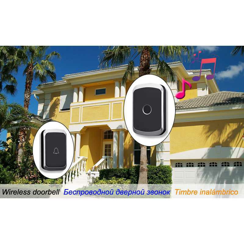 EARKONG Bell Pintu Wireless Doorbell LED 36 Tunes 1 Receiver Sudah Dapat Baterai