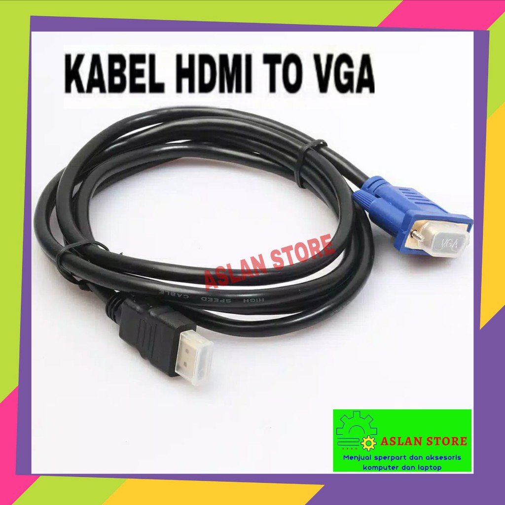 Kabel HDMI To VGA 1.5Meter Kabel HDMI Mele To VGA Mele