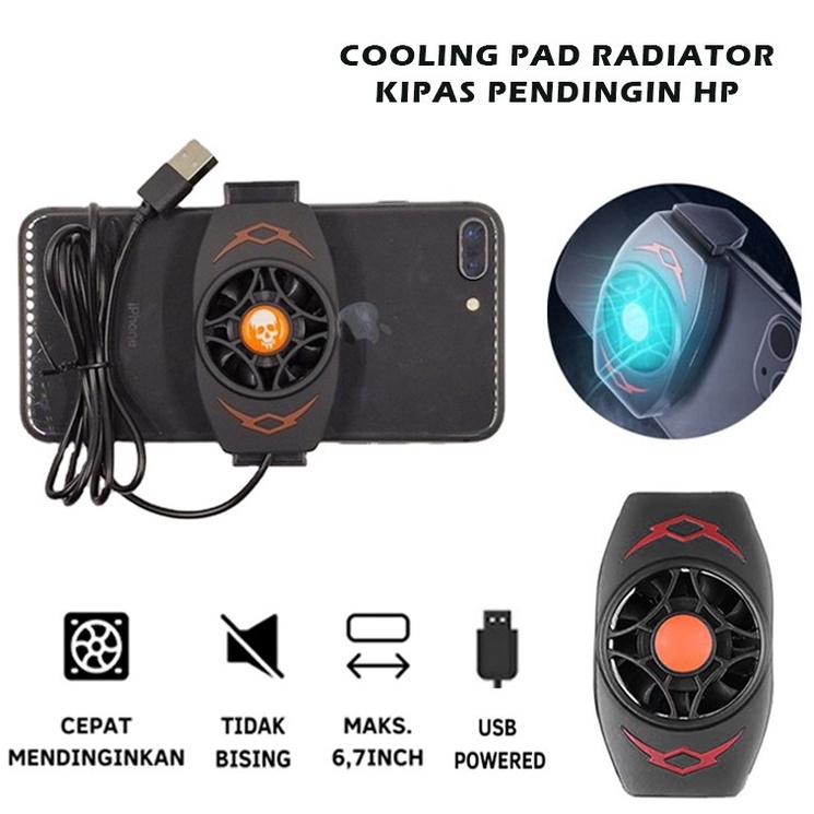 COOLING PAD fan hp non baterai / Gaming Mobile Phone Radiator Fan Holder / Kipas Pendingin Handphone