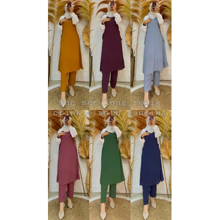 One set Long tunik Crinkle