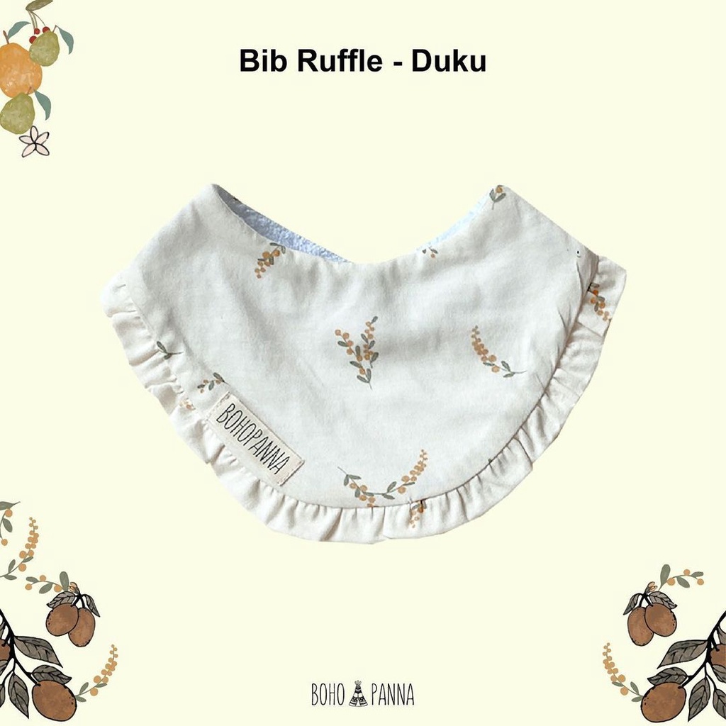 BOHOPANNA Bib Ruffle Print Slabber Celemek Bayi Motif