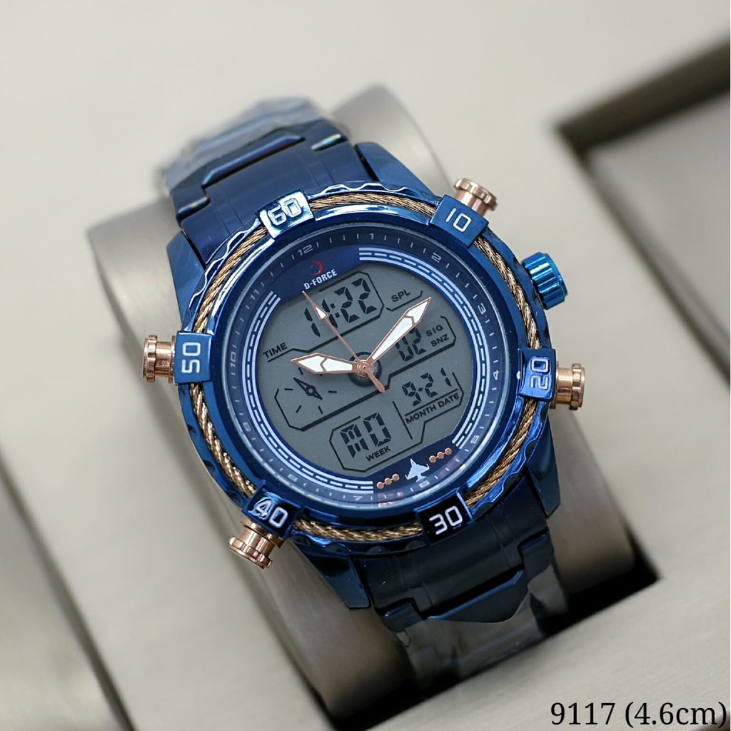 JAM TANGAN COWOK SPORT D-FORCE 9117 STAINLESS