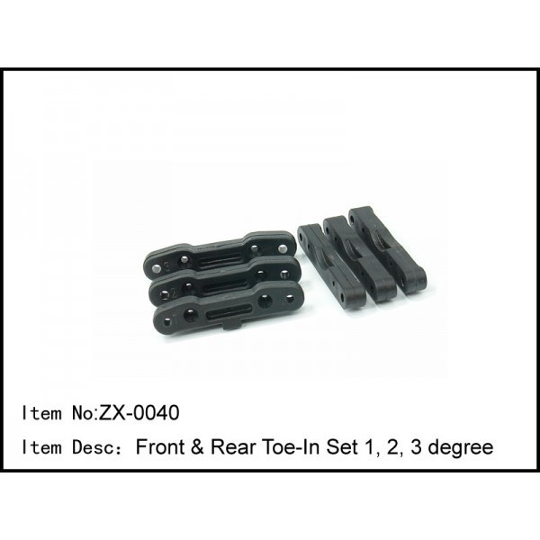 ZX-0040 Rc Car Caster Racing 1/8 FRONT & REAR TOE-IN SET 1 2 3 DEGREE