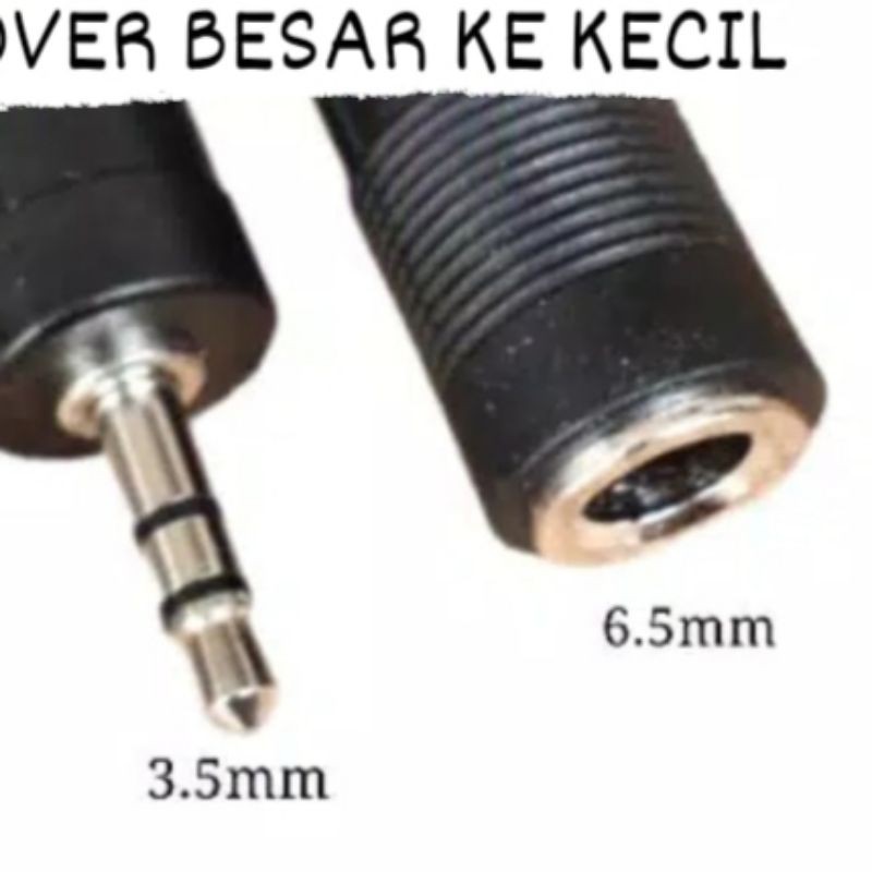 CONVERTER AUDIO 6.5MM AUX TO 3.5MM STEREO - JACK COVER BESAR KE KECIL | SAMBUNGAN AUDIO | TETTA SHOP