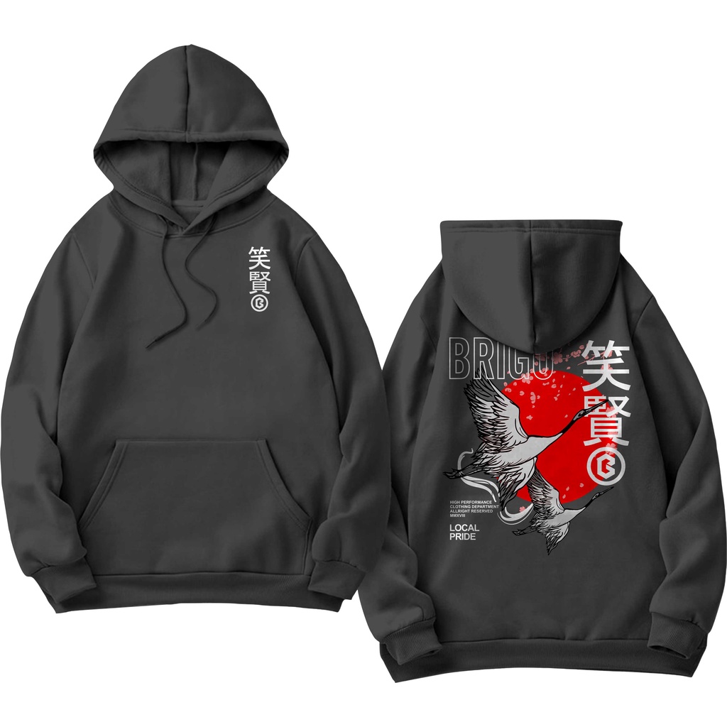 Sweater Hoodie BRIGO japan bird Sablon DTF Fleece Cotton II BRIGO Jumper Hoodie japan bird II M-XXL (Pria &amp; Wanita) Free stiker&amp;Gantungan Kunci