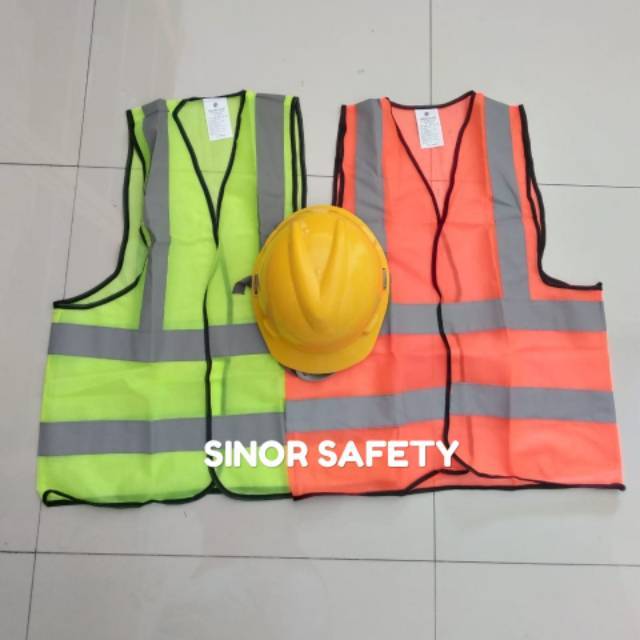 Paket Safety Proyek Full Set Helm Asa Plus Rompi Safety Polyester 4 Scotlite Warna Bisa Riquest