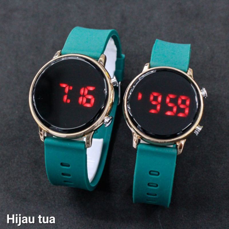 JAM TANGAN WANITA LED WATCH SERIES TOP QUALITY SILICONE WARNA BULAT JSS 3415