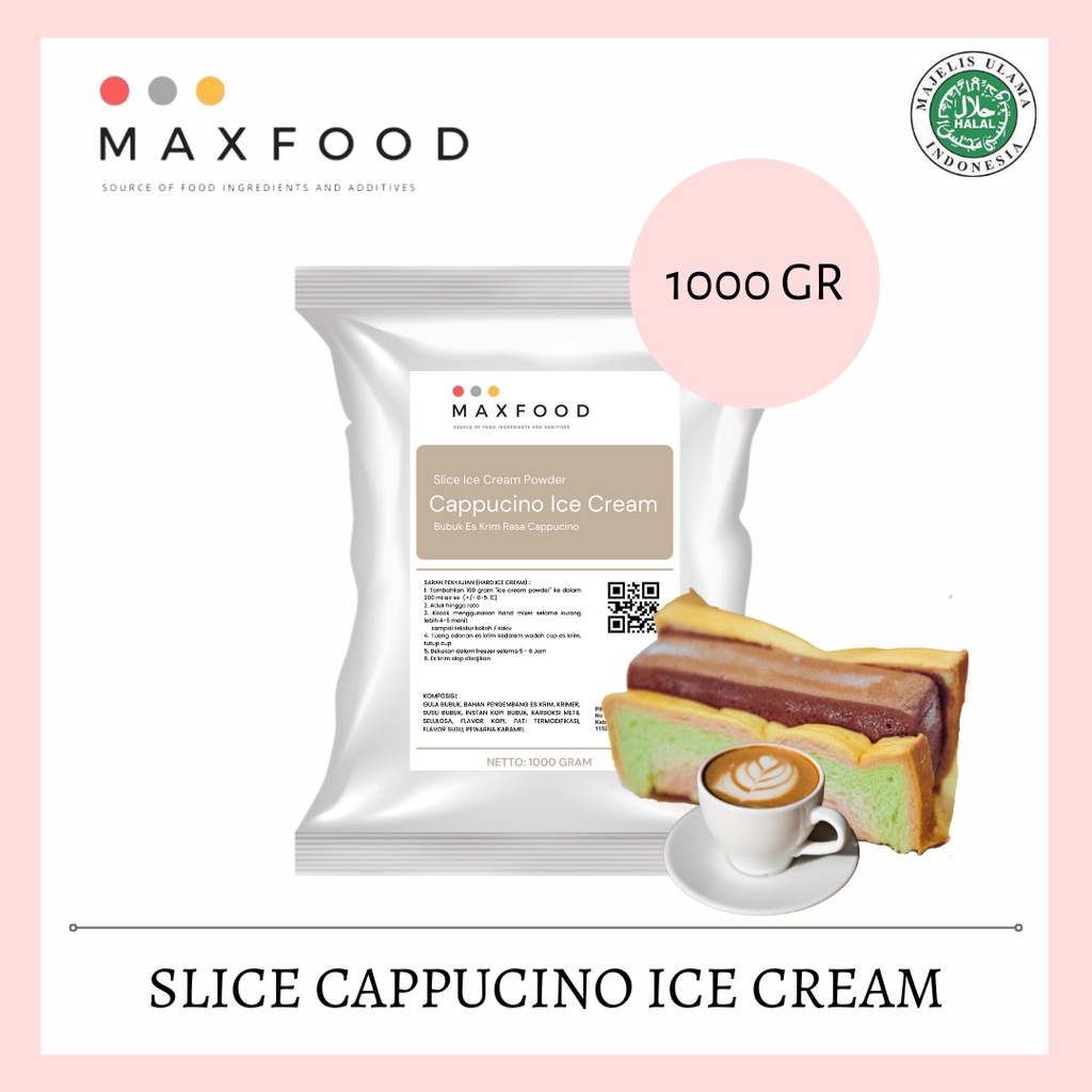 

MAXFOOD - Slice Cappucino Ice Cream Powder / Bubuk Es Potong Rasa Cappuccino 1 Kg