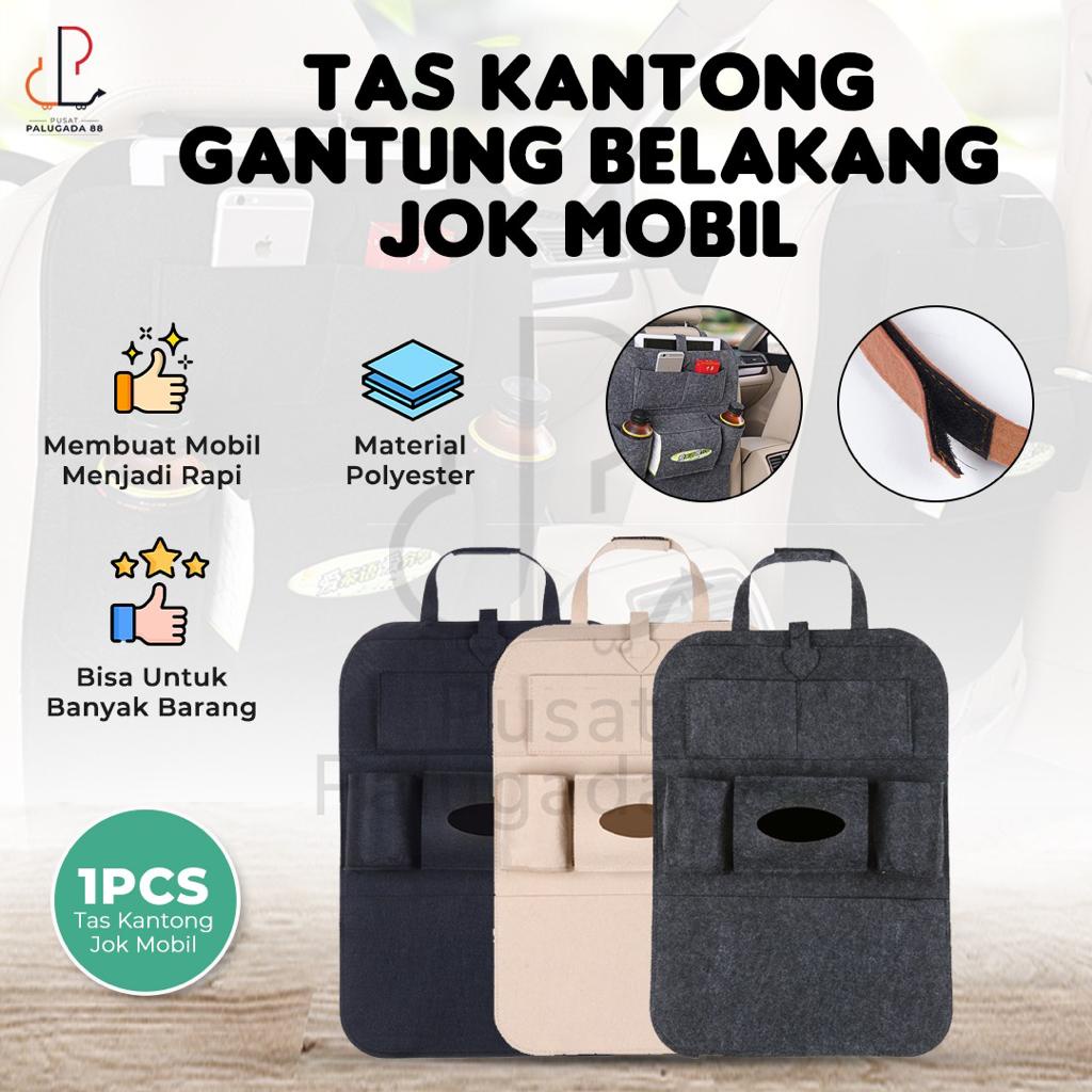 Car Seat Organizer Tas Mobil Kantong Gantung Belakang Jok Mobil Multifungsi di pasang di belakang jok