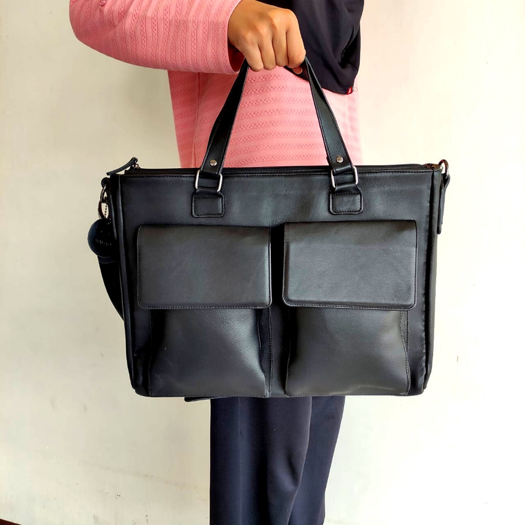 Tas Laptop Bahan Kulit Sapi Asli LUXURY MESSENGER Tas Kantor Wanita Cewek