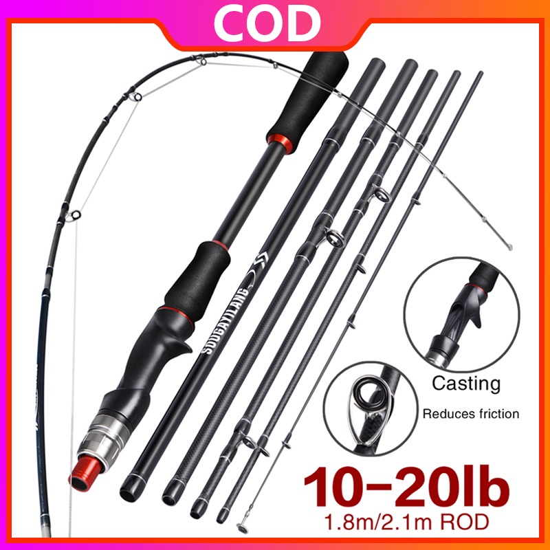 Sougayilang Spinning Casting Fishing Rod 1.8m/2.1m Carbon Fiber EVA Handle Fishing Rod Line Wt 10-20LB Pancing Kuat