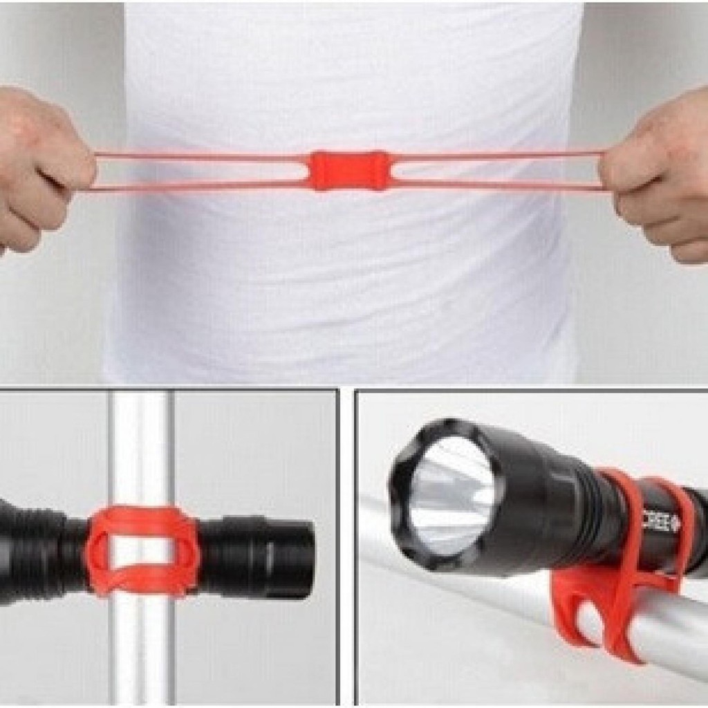 Bayar Ditempat Silicone Strap Bike Bracket Mount Holder for Flashlight - AB-2962