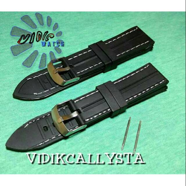 STRAP WATCH TALI KARET JAM 22 24 MM UNIVERSAL RUBBER FREE PEN STRAP