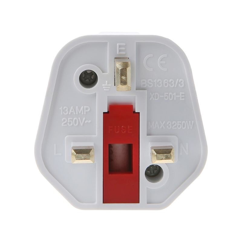 Adapter Converter Schuko EU 2 PIN TO UK 3 Plug Untuk Traveling