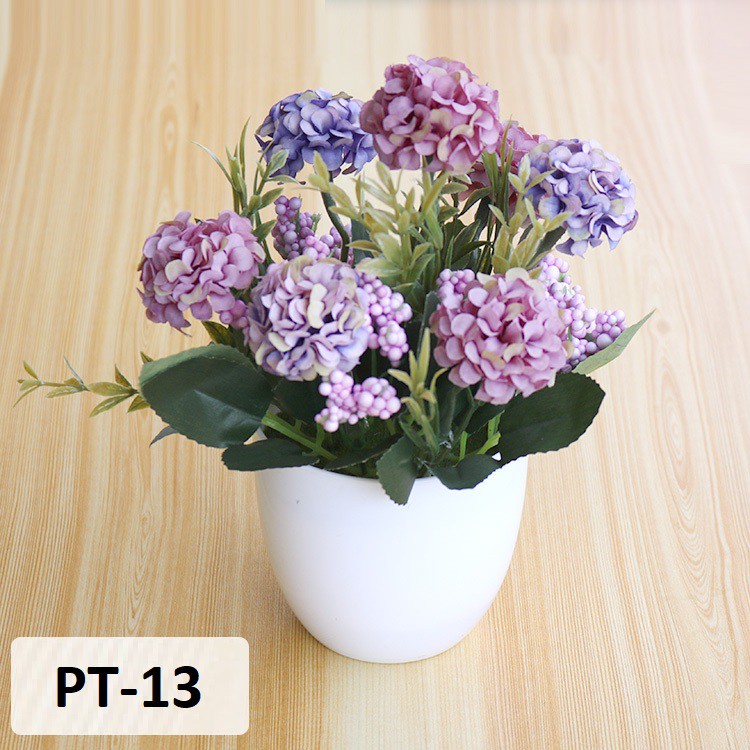 MARKAS PT13 Pot Tanaman Hias Bunga Hias Plastik Ornamen Pot Bongsai Artificial Flower Decoration