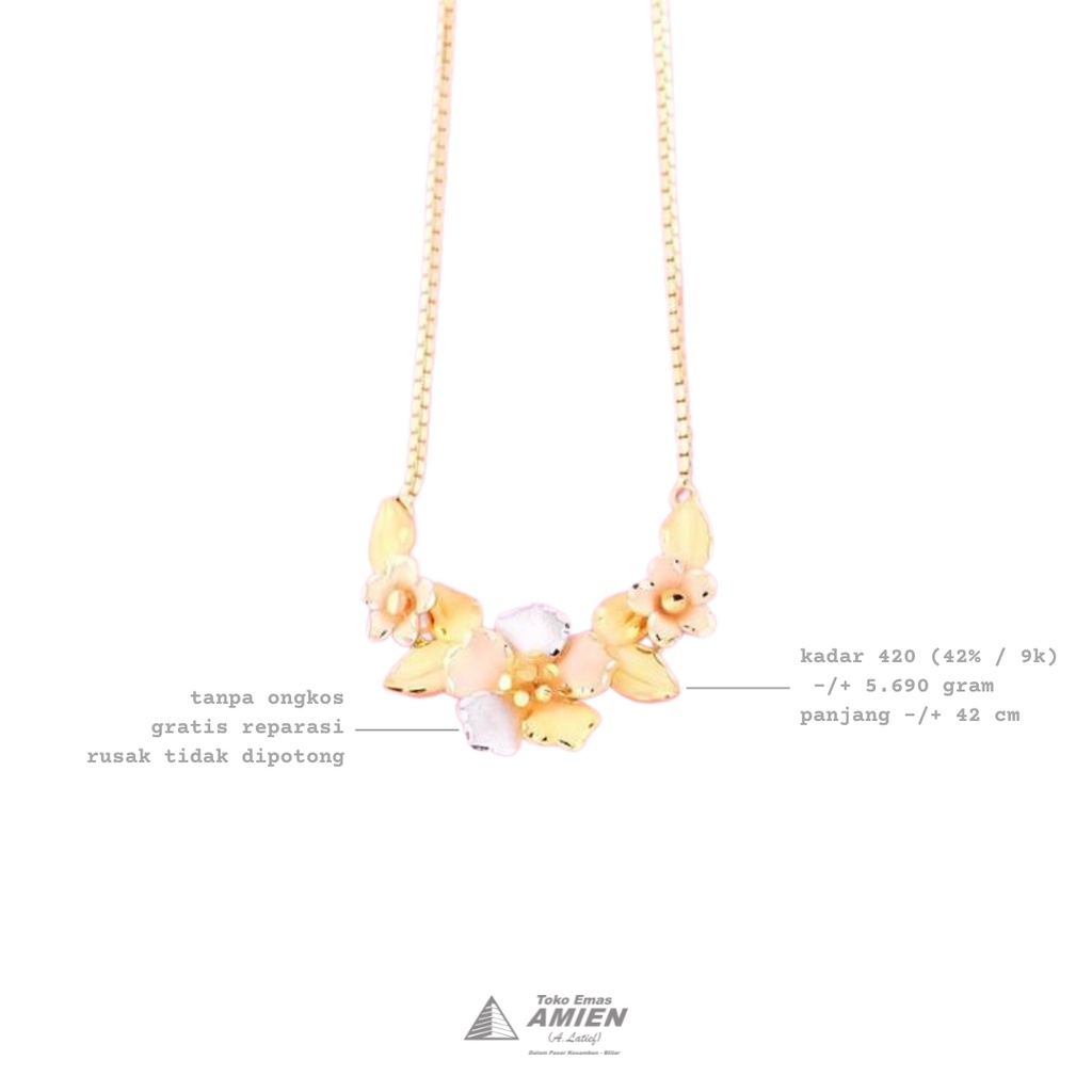 Toko Emas Amien Kalung Emas Asli UBS Kadar 420 (42% / 9K) 5.690 Gram - Yura Yellow