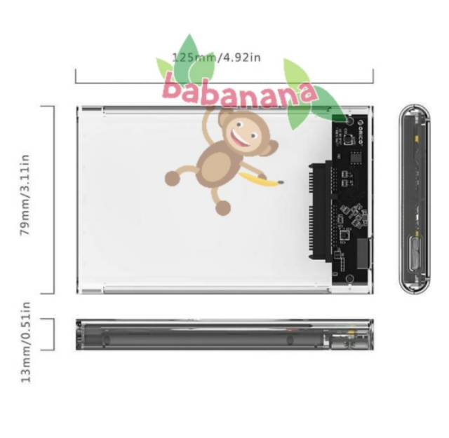 Orico Enclosure Transparent Original ssd hdd clear casing docking