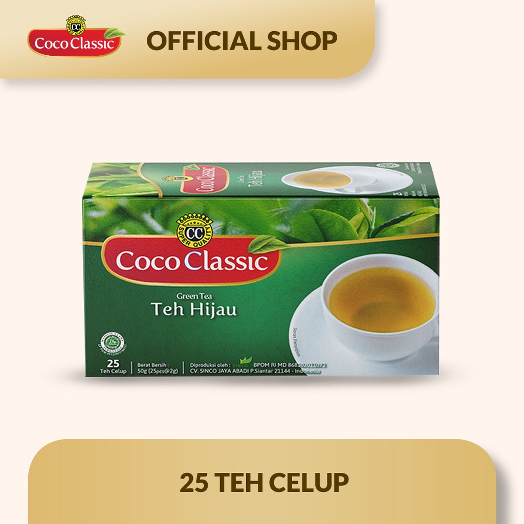 

Teh Coco Classic GREEN TEA Amplop isi 25 Teabags