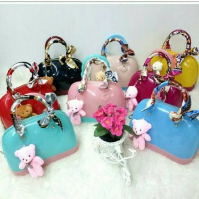 SALE FURLA ALMA JELLY TWO TONE FREE SYAL+BEAR