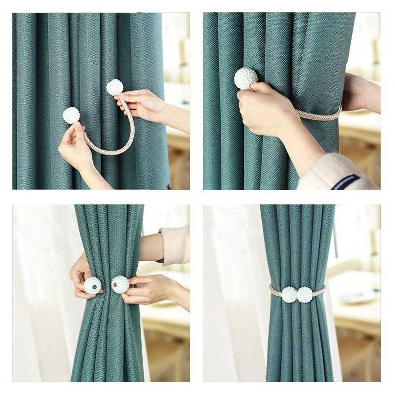 Arbitrary Tali Pengikat Tirai Gorden Magnetic Curtain Clip 2 PCS Ikat Korden Jendela Magnet Murah Ikatan Korden Cendela Pintu RUmah