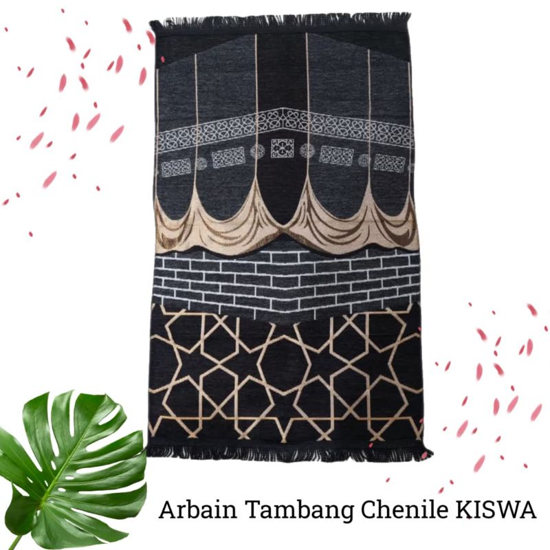 Sajadah Arbain Tambang Chenile Black Kiswa 67x110cm