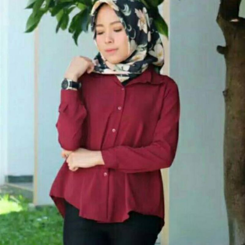 Kemeja Wanita Polos || Kemeja Murah || Kemeja Kerja Fashion