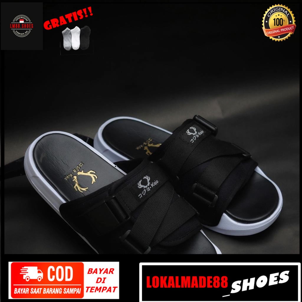 Sandal Slide Pria Korean Style Trend 2021 Sandal Cowok Viral Kekinian Empuk Ringan Murah SLOP COWOK