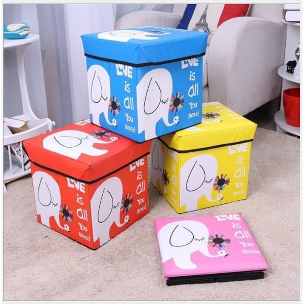 HomiHomi SB004 - Animal Storage box  Storage Stool  Tempat Mainan Ukuran 30cm