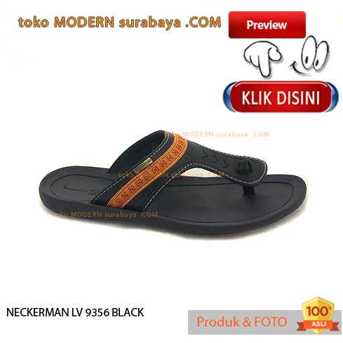 NECKERMAN LV 9356 BLACK sendal pria sopan casual flat flip flop