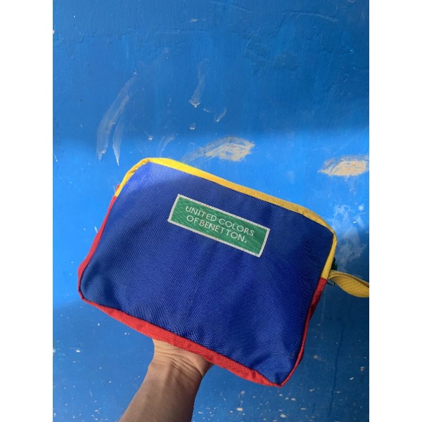 tas second / vintage united color benetton rainbow pouch