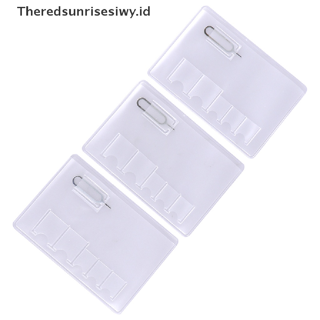 (Theredsunrisesiwy.Id) 5pcs Case Transparan 6 Slot Holder Memory Card Universal Portable