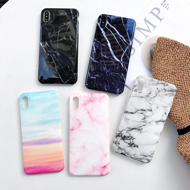 Jual [Bayar Di Tempat]Marble Soft Phone Case iPhone 6 6s 7 8 Plus X Xr