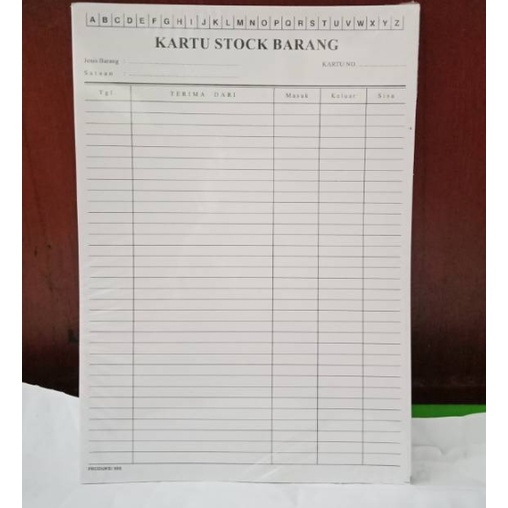 

kartu stok barang / Stock Card Kecil ( Isi 100 Lembar )