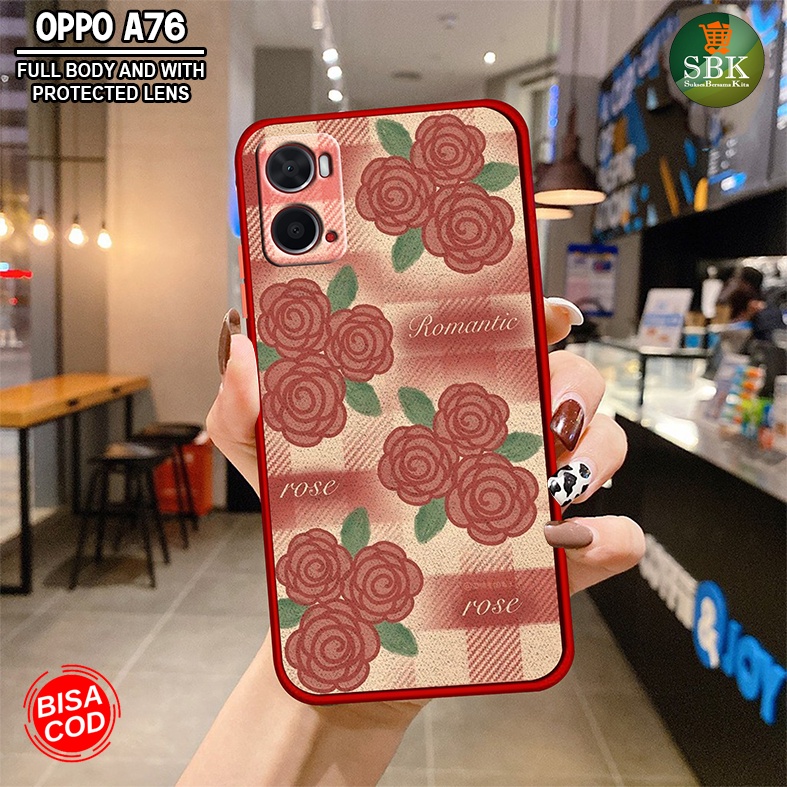 SBK Case - Case RED FLOWERS Oppo A76 - Case Termurah - Case Terbaru - Case Terlaris - Kesing Hp - Ca