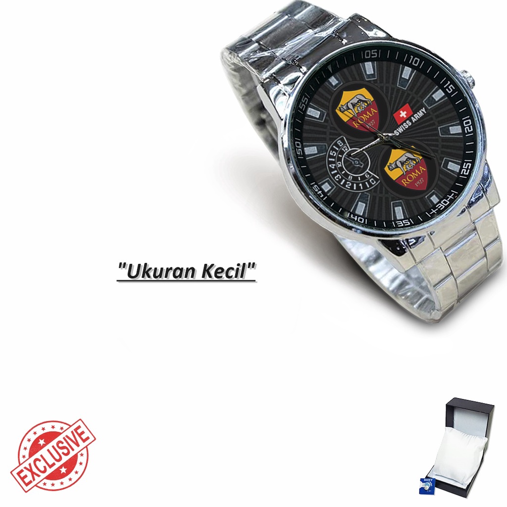 Jam Tangan Rantai Couple Logo AS ROMA (Cool)