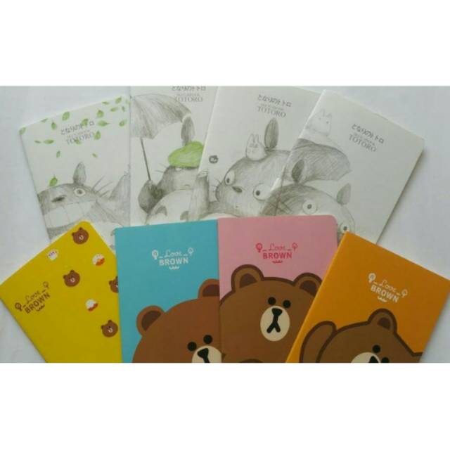 

Buku Tuiis A5 Brown, Doraemon, Totoro, Cat
