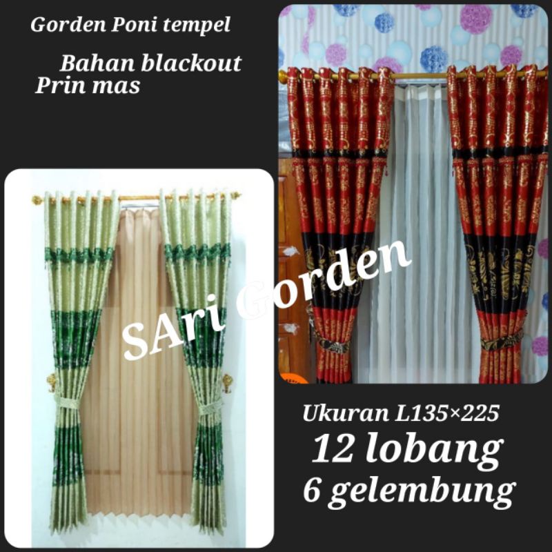 Hordeng Gorden Poni Tempel Minimalis Poni Lurus Pintu Jendela Minimalis Bahan Blackaut Prin Mas