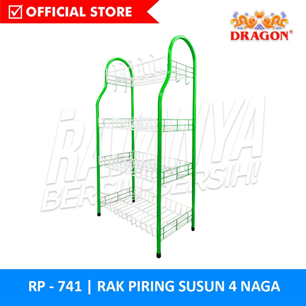 RAK PIRING BESI SUSUN 4 DRAGON / NAGA MAS