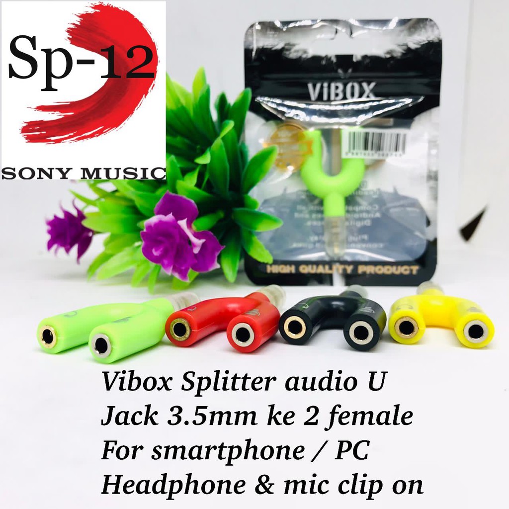 AUDIO SPLITTER U / SPLITTER Y ADAPTER LO-AX5 SUPPORT MIC-EARPHONE JACK 3.5MM LOGON