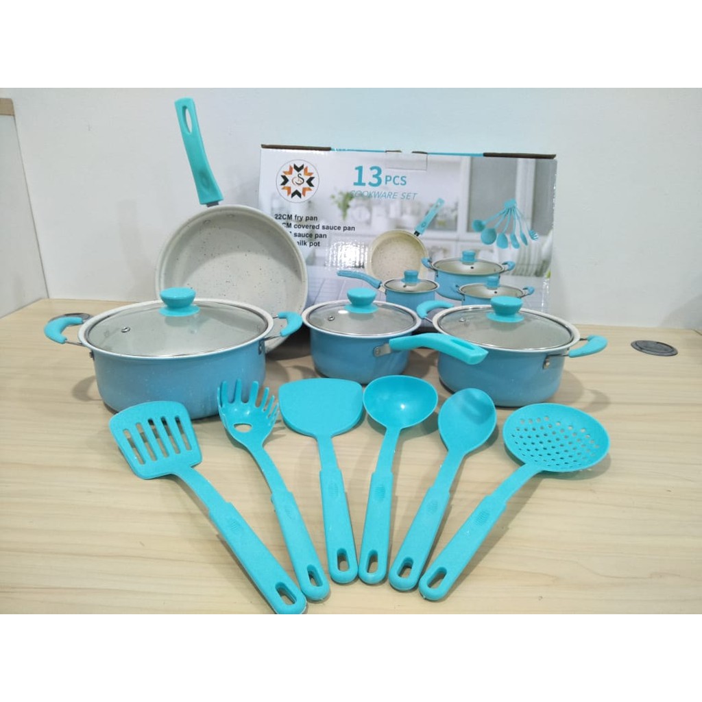 Cookware Set 13 Pcs/Peralatan Masak Panci Set