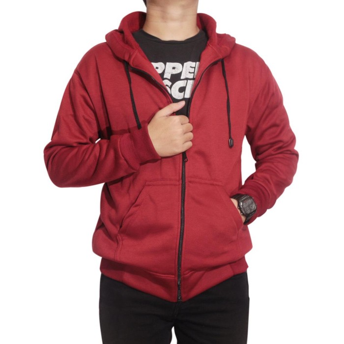 [BISA COD] Jaket Hoodie Zipper Polos / jaket resleting / hoodie polos / hoodie