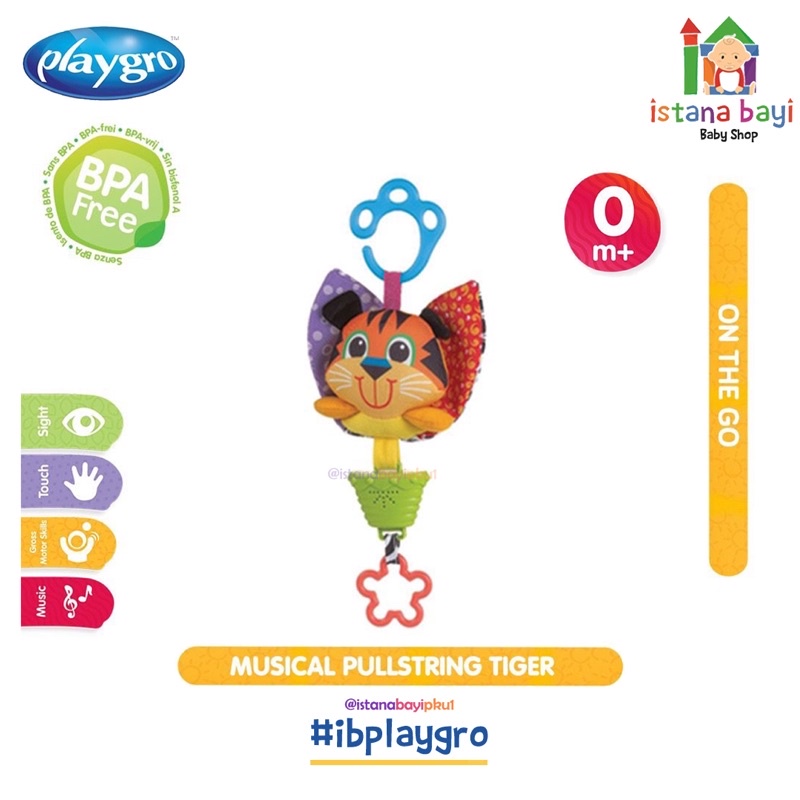 Playgro Musical Pullstring Tiger - Mainan bayi