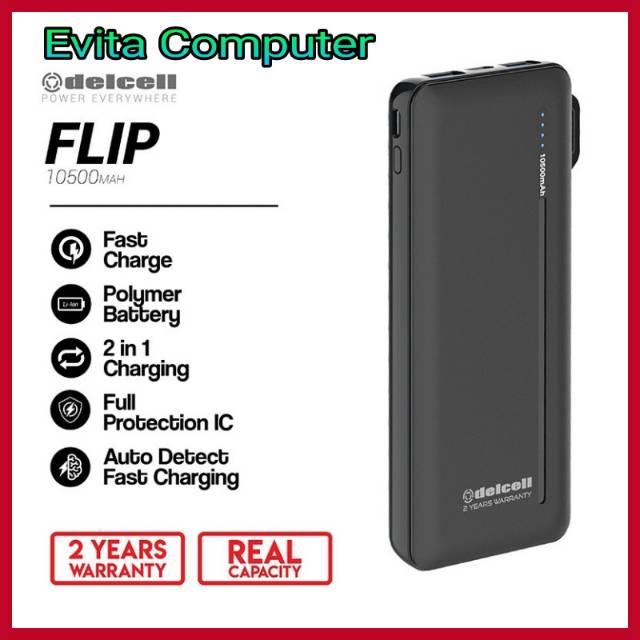 DELCELL FLIP 10500 MAH Powerbank Real Capacity